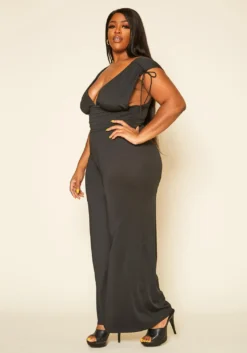 Plus Size Side Cleavage Jumpsuit -Asoph Fashion Shop 2020304 001 3