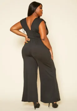 Plus Size Side Cleavage Jumpsuit -Asoph Fashion Shop 2020304 001 4