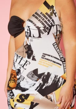 Plus Size Fashion Graphic One Sleeve Hollowed Out Bodycon Mini Dress -Asoph Fashion Shop 2020315 001 6