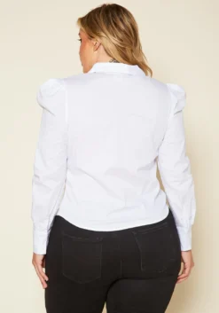 Plus Size Ballon Sleeve Collar Top -Asoph Fashion Shop 2020318 001 5
