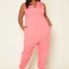 Plus Size V-Neck Harem Jumpsuit