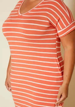 Plus Size Striped Mini Dress -Asoph Fashion Shop 2020321 005 5