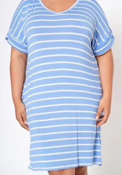 Plus Size Striped Mini Dress 9 Plus Size Striped Mini Dress -Asoph Fashion Shop 2020321 008 4