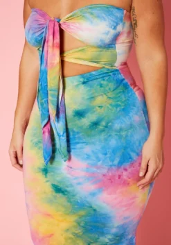 Plus Size Strapless Tie Dye Midi Dress -Asoph Fashion Shop 2020345 001 5