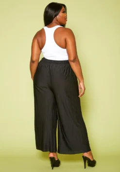 Plus Size Pleated Palazzo Pants -Asoph Fashion Shop 2020362 001 4