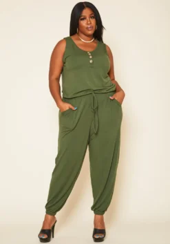Plus Size Lounge Sleeveless Jumpsuit