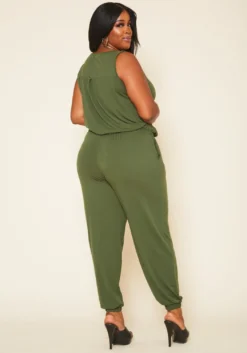 Plus Size Lounge Sleeveless Jumpsuit -Asoph Fashion Shop 2020363 008 3