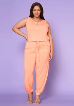 Plus Size Lounge Sleeveless Jumpsuit -Asoph Fashion Shop 2020363 104 2