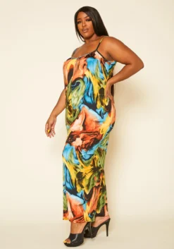 Plus Size Swirl Print Tank Jumpsuit -Asoph Fashion Shop 2020367 001 3