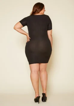 Plus Size Bodycon T-Shirt Dress 8 Plus Size Bodycon T-Shirt Dress -Asoph Fashion Shop 2020368 001 4