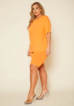 Plus Size T-Shirt & Biker Shorts Set -Asoph Fashion Shop 2020375 002 3