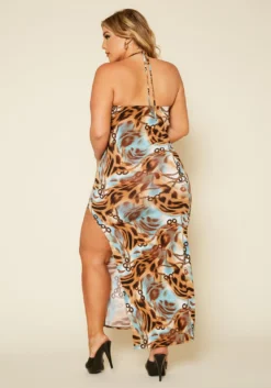 Plus Size Leopard Chained Print Maxi Dress -Asoph Fashion Shop 2020382 001 4