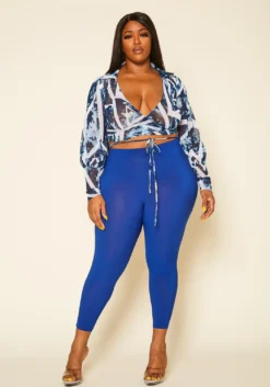 Plus Size Abstract Crop Top & Leggings Set -Asoph Fashion Shop 2020397 001 3
