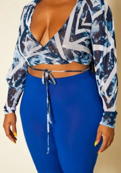 Plus Size Abstract Crop Top & Leggings Set -Asoph Fashion Shop 2020397 001 6