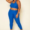 Plus Size Ribbed Halter Crop Top & Leggings Set
