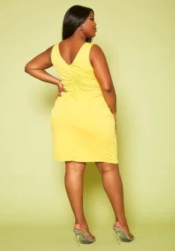 Plus Size Surplice Mini Dress -Asoph Fashion Shop 2020405 001 4