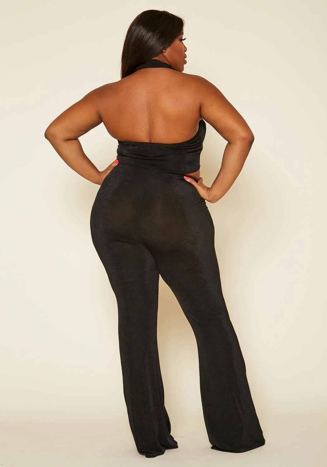 Plus Size Ruched Halter Top & Pants Set 4 Plus Size Ruched Halter Top & Pants Set - Image 4