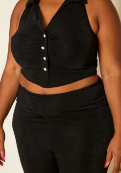 Plus Size Ruched Halter Top & Pants Set 9 Plus Size Ruched Halter Top & Pants Set -Asoph Fashion Shop 2020416 001 5