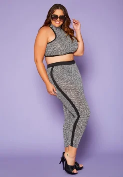 Plus Size Greek Key Print Halter Top & Pants Set -Asoph Fashion Shop 2020418 001 3