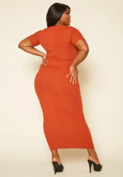 Plus Size Ribbed Two Piece Set Maxi Dress -Asoph Fashion Shop 2020425 001 4