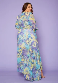 Plus Size Abstract Dots Print Chiffon Maxi Dress -Asoph Fashion Shop 2020428 001 4