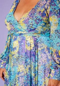 Plus Size Abstract Dots Print Chiffon Maxi Dress -Asoph Fashion Shop 2020428 001 5