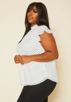 Pleione Plus Size Floral Print Mock Neck Short Sleeve Top -Asoph Fashion Shop 2020440 001 3