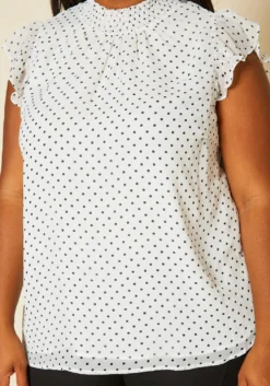 Pleione Plus Size Floral Print Mock Neck Short Sleeve Top -Asoph Fashion Shop 2020440 001 5