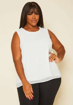 Pleione Plus Size Mesh Tank Top