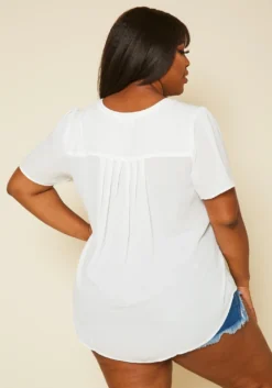 Pleione Plus Size High Low V-Neck Top -Asoph Fashion Shop 2020443 002 4