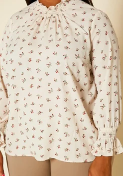 Pleione Plus Size Floral Print Mock Neck Top -Asoph Fashion Shop 2020447 001 5