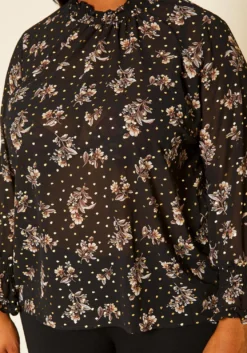 Pleione Plus Size Floral Print Mock Neck Top -Asoph Fashion Shop 2020448 001 5