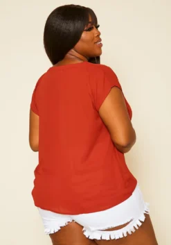 Pleione Plus Size Side Twist Basic Top -Asoph Fashion Shop 2020453 001 4