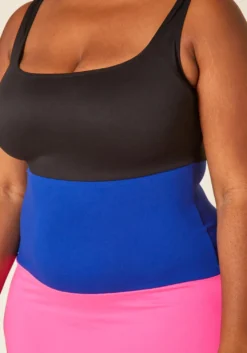 Plus Size Striped Color Block Midi Dress -Asoph Fashion Shop 2020459 001 4