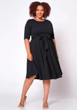 Plus Size Fit & Flare Mini Dress -Asoph Fashion Shop 2020462 004 2