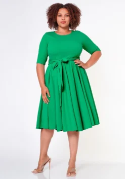 Plus Size Fit & Flare Mini Dress -Asoph Fashion Shop 2020462 006 2