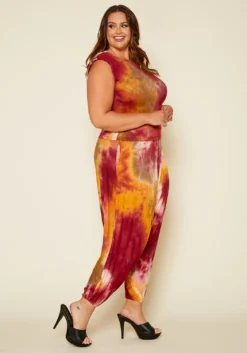 Plus Size Tie Dye Tank Top & Harem Pants Set -Asoph Fashion Shop 2020463 002 3