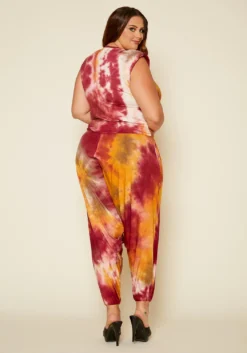 Plus Size Tie Dye Tank Top & Harem Pants Set -Asoph Fashion Shop 2020463 002 4