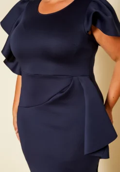 Plus Size Side Ruffle Dress -Asoph Fashion Shop 2020464 003 5