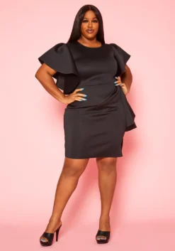 Plus Size Side Ruffle Dress