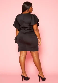 Plus Size Side Ruffle Dress -Asoph Fashion Shop 2020464 004 4
