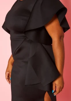 Plus Size Side Ruffle Dress -Asoph Fashion Shop 2020464 004 5