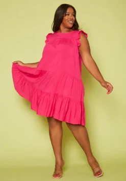Plus Size Tiered Ruffle Dress