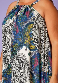 Asoph Plus Size Paisley Print Maxi Flare Dress -Asoph Fashion Shop 2020478 002 1