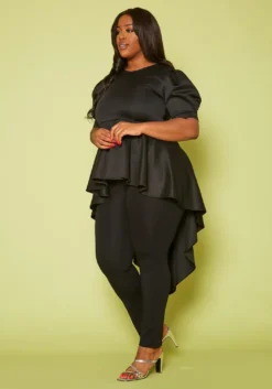 Plus Size High-Low Peplum Top -Asoph Fashion Shop 2020482 001 3