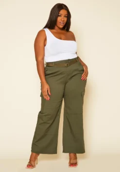 Plus Size Wide Leg Cargo Pants