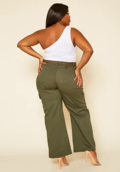 Plus Size Wide Leg Cargo Pants -Asoph Fashion Shop 2020495 002 4