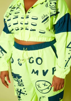 Plus Size Color Block Graphic Cropped Hoodie & Pants Set -Asoph Fashion Shop 2020500 001 5