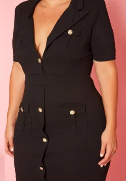 Plus Size Collar Mini Dress -Asoph Fashion Shop 2020503 001 5