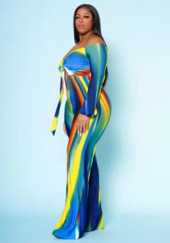 Plus Size Multicolor Wide Leg Jumpsuit -Asoph Fashion Shop 2020507 001 3